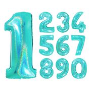 Sifferballong Glitter Turkos