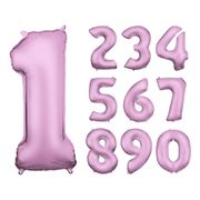 Talballon Lyserød Satin