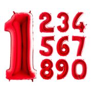 Sifferballong Röd Metallic