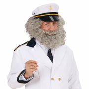 Sjökapten Peruk & Skägg Grå