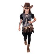 Skelett Cowgirl Barn Maskeraddräkt