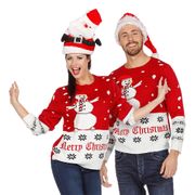 Snögubbe Röd Jultröja