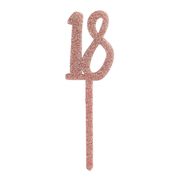 Akryylinen 18 Kakkukoriste Rosékulta