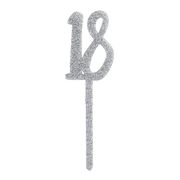 Tårtdekoration 18 Silver i Akryl