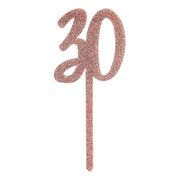 Akryylinen 30 Kakkukoriste Rosékulta