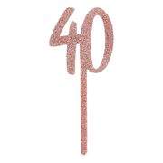 Akryylinen 40 Kakkukoriste Ruusukulta