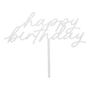Tårtdekoration Happy Birthday Cream Botanic