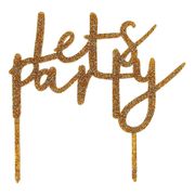 Kakkukoriste Let's Party Kulta Akryyli