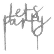Kagedekoration Let's Party Sølv i Akryl