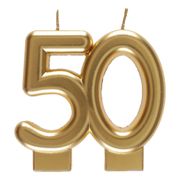 Tårtljus 50 Matt Guld