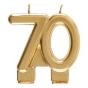 Tårtljus 70 Matt Guld