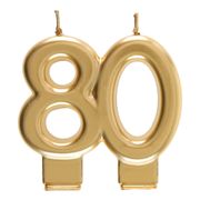 Tårtljus 80 Matt Guld
