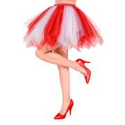 Tyl nederdel Hvid/Rød