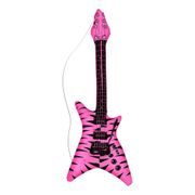 Uppblåsbar Elgitarr Zebramönstrad Rosa