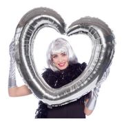 Oppblåsbar Selfieramme Hjerte Sølv