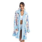 Vändbar Kappa med Paljetter Blå Deluxe