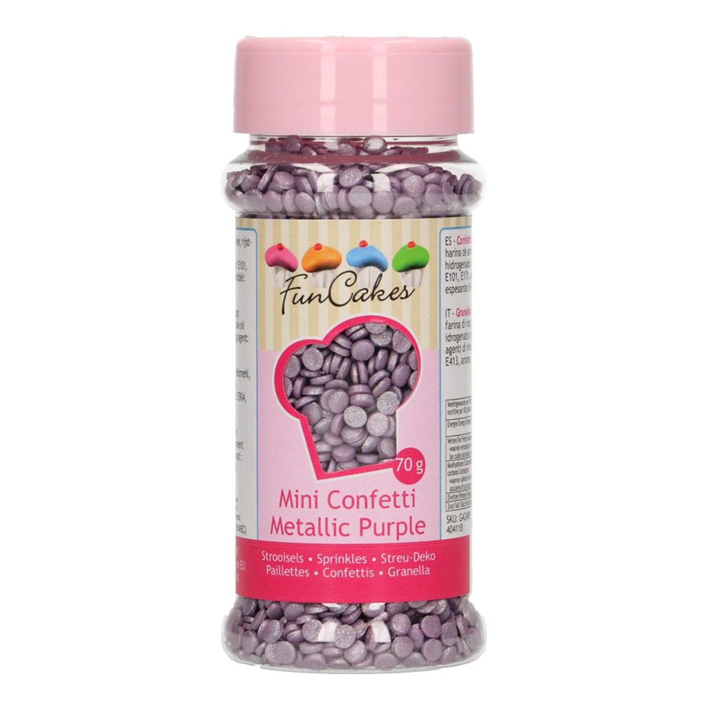 FunCakes Strössel Confetti Metallic Purple/Lila - 70 g