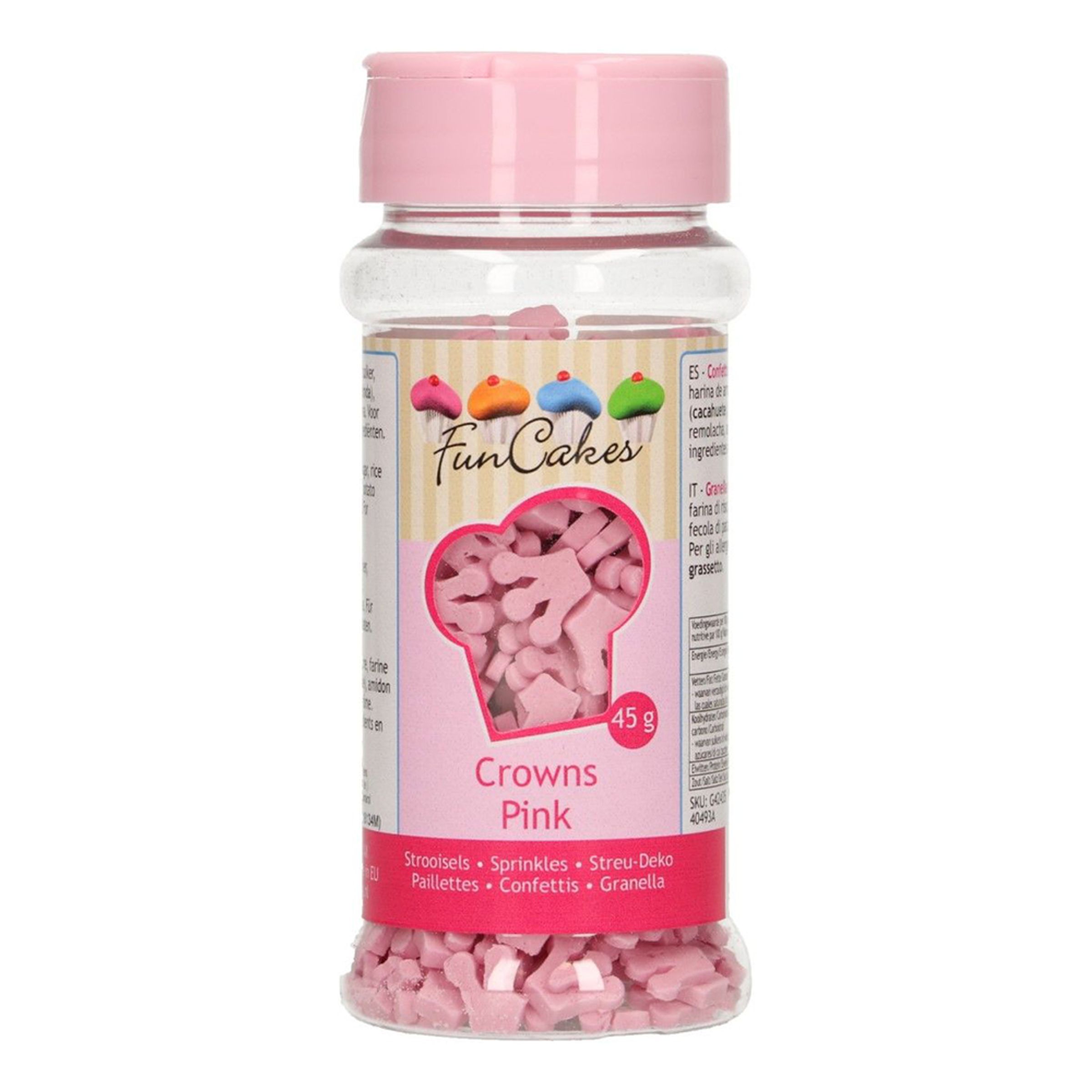 FunCakes Crowns Pink/Rosa - 45g