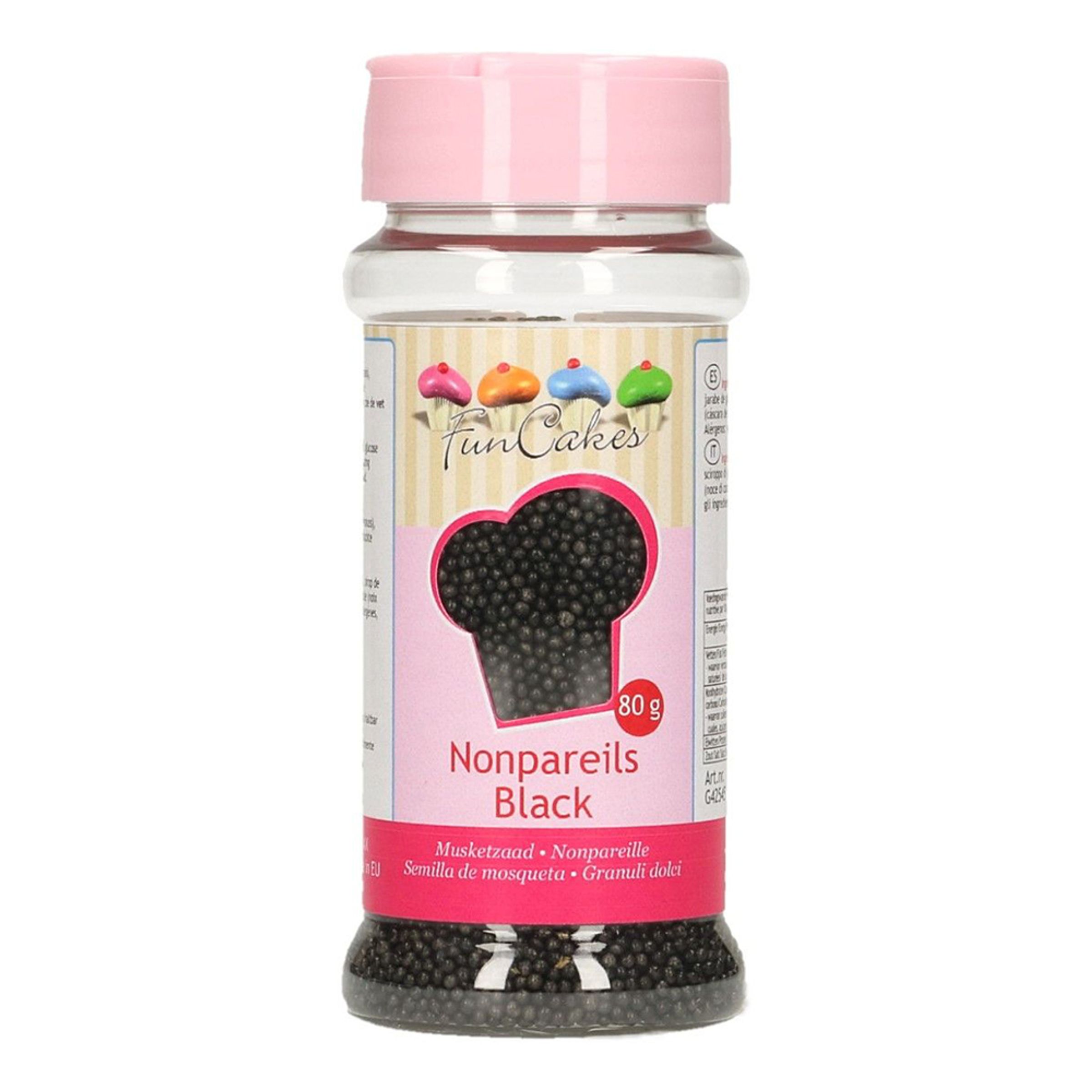 Läs mer om FunCakes Strössel Nonpareils Black/Svart - 80 g
