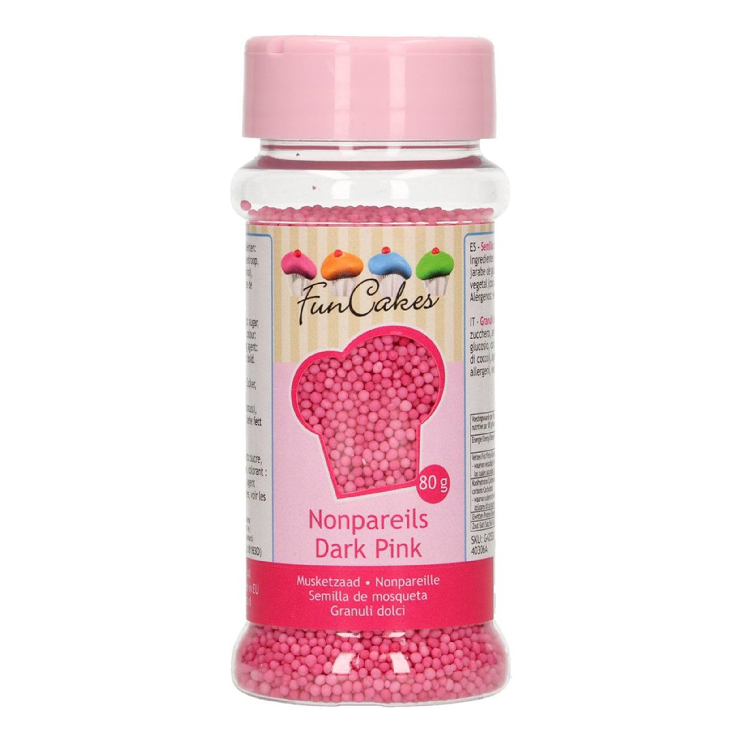 FunCakes Strössel Nonpareils Dark Pink - 80 g