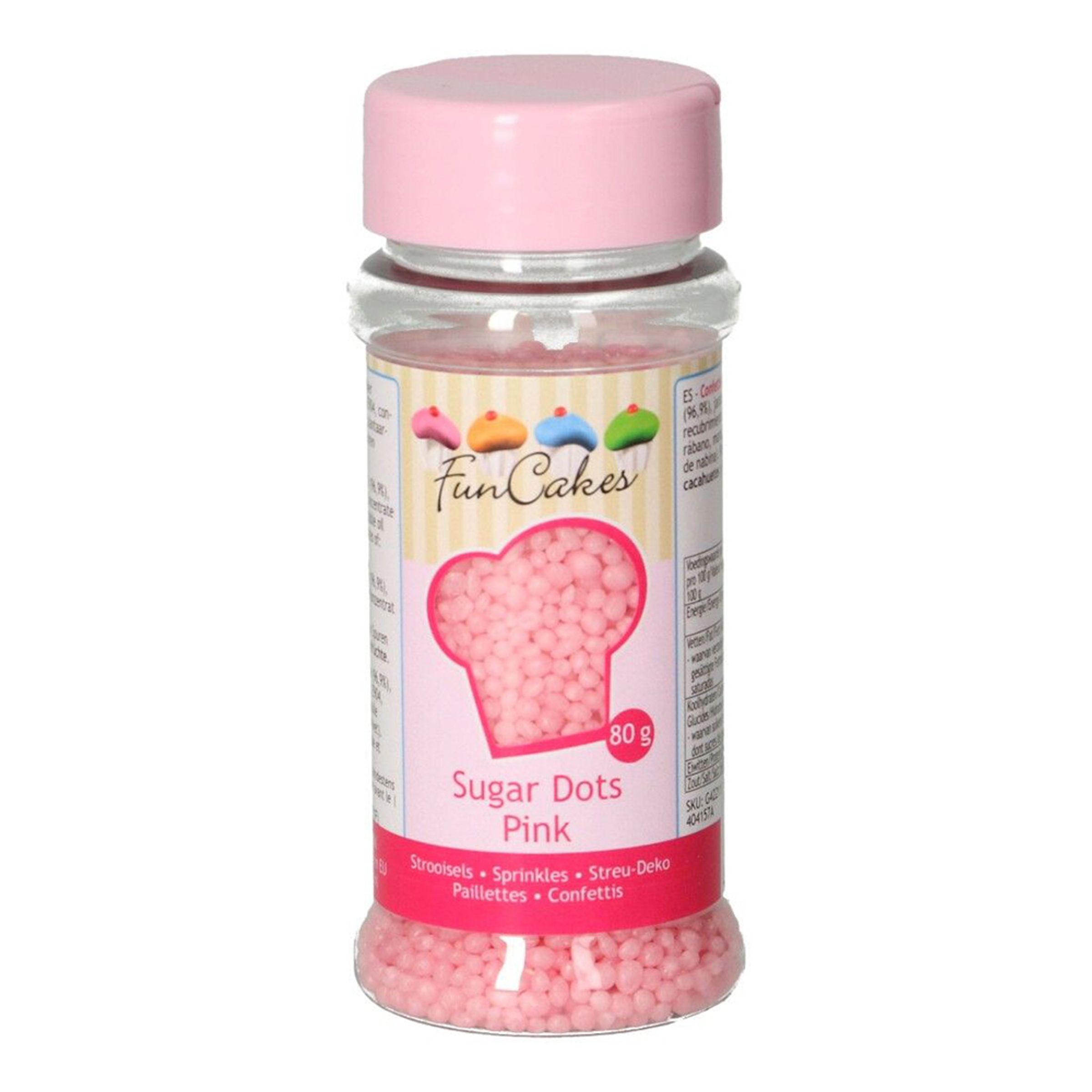 Läs mer om FunCakes Strössel Sugar Dots Pink - 80 g