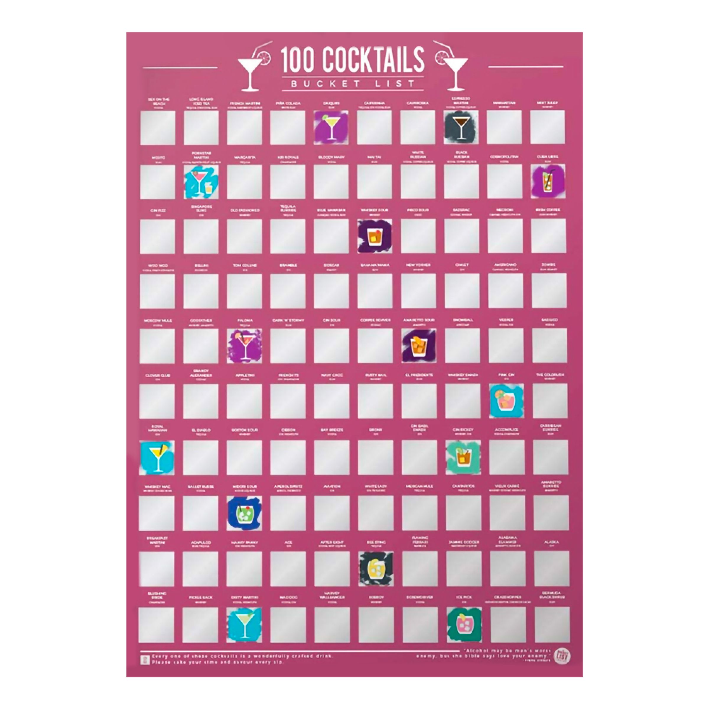 100 Cocktails Bucket List Skrabetavle
