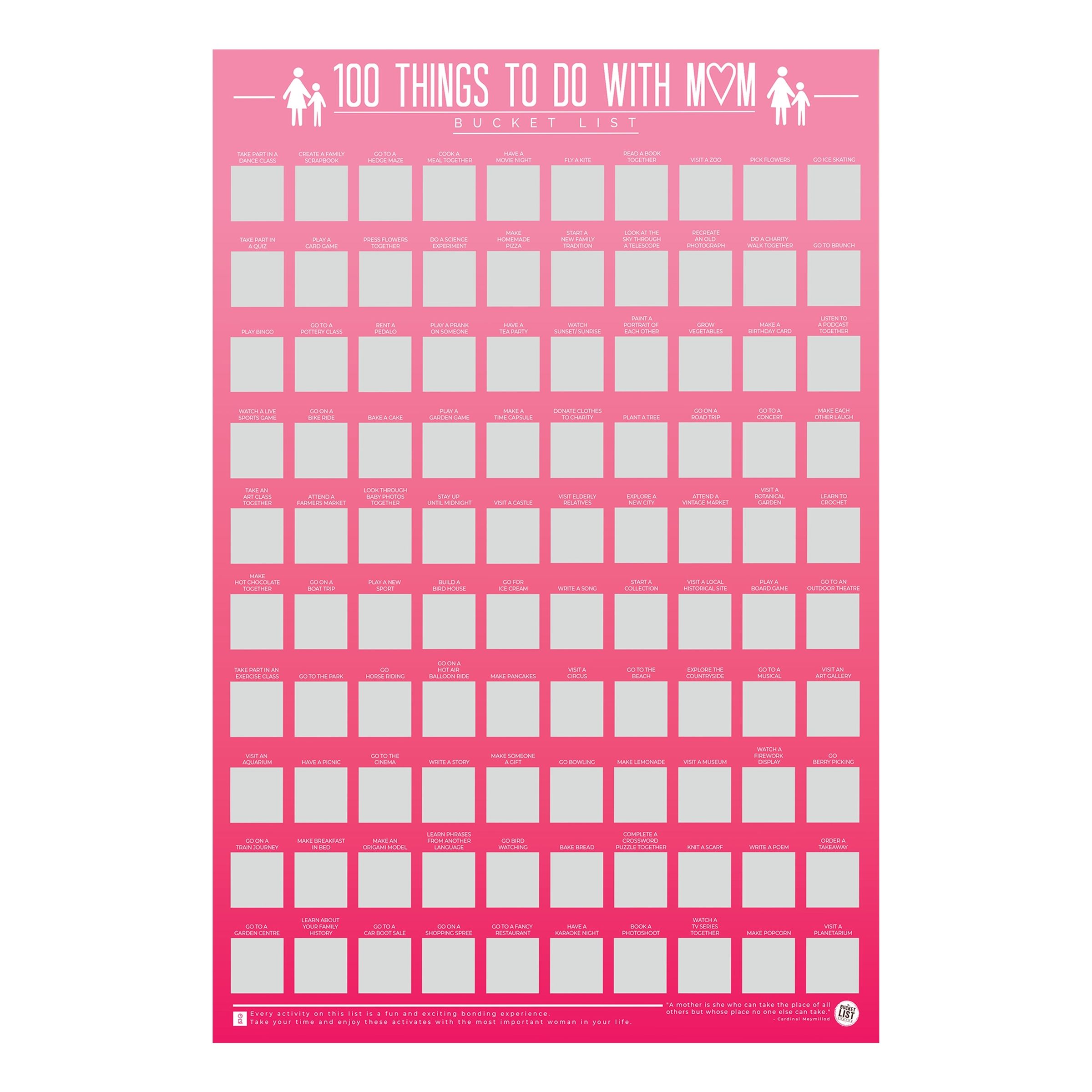 100 Things To Do With Mum Bucket List Skrabetavle