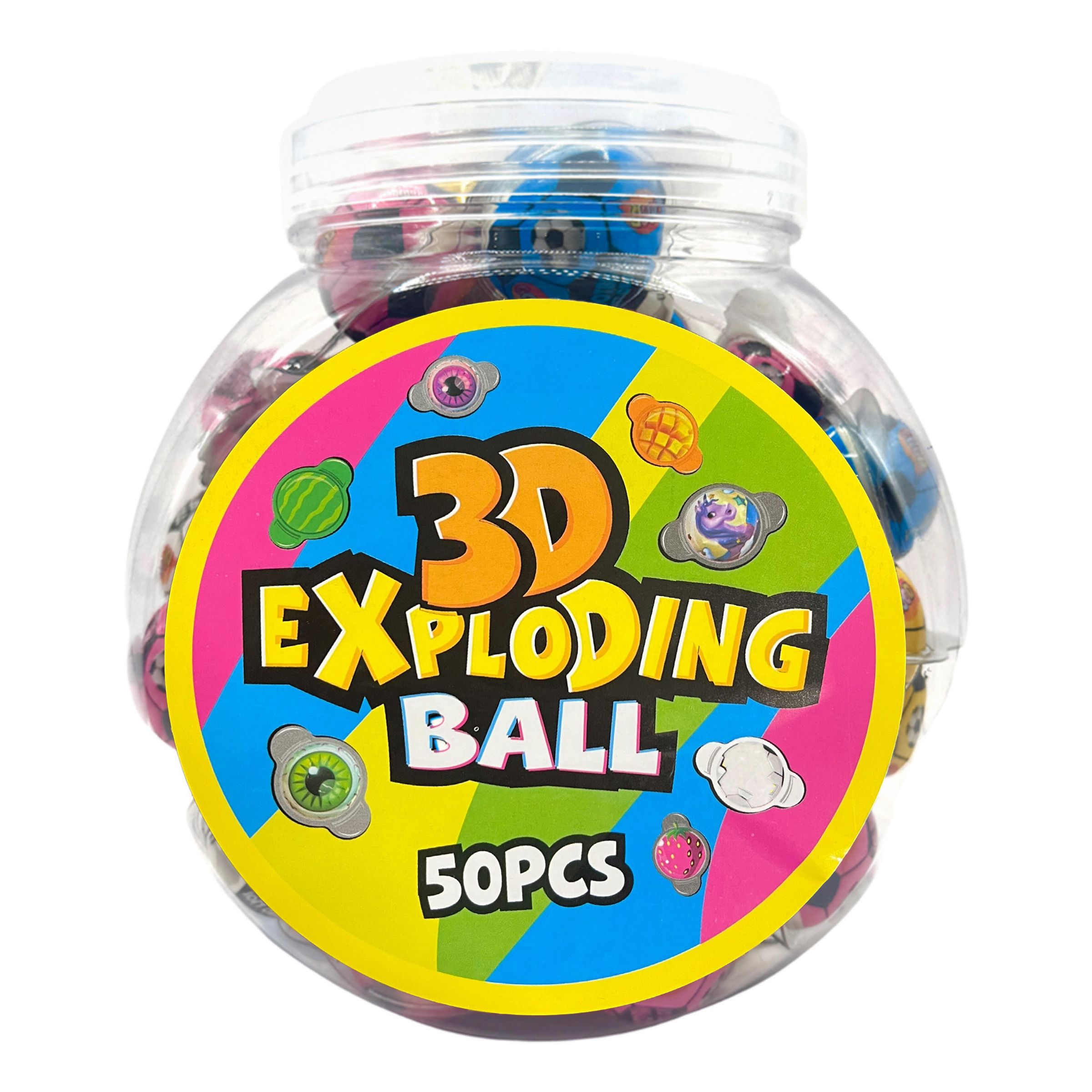 3D Fotbollar Exploding Ball Storpack - 50-pack | Hem - Godis & Läsk - Godis - Gelégodis | Maskeradspecialisten