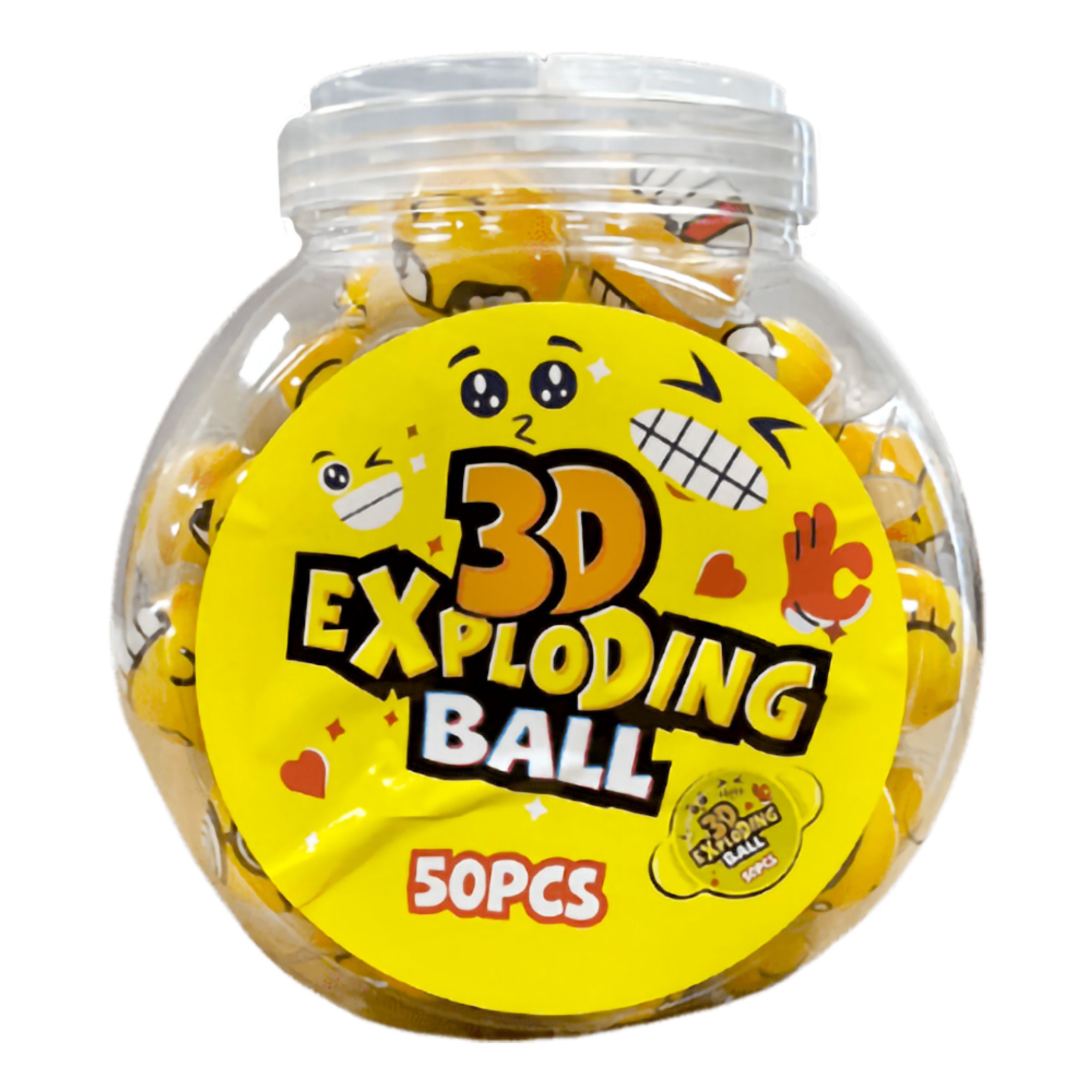 3D Smile Exploding Ball Storpack - 50-pack | Hem - Godis & Läsk - Godis - Gelégodis | Pryloteket