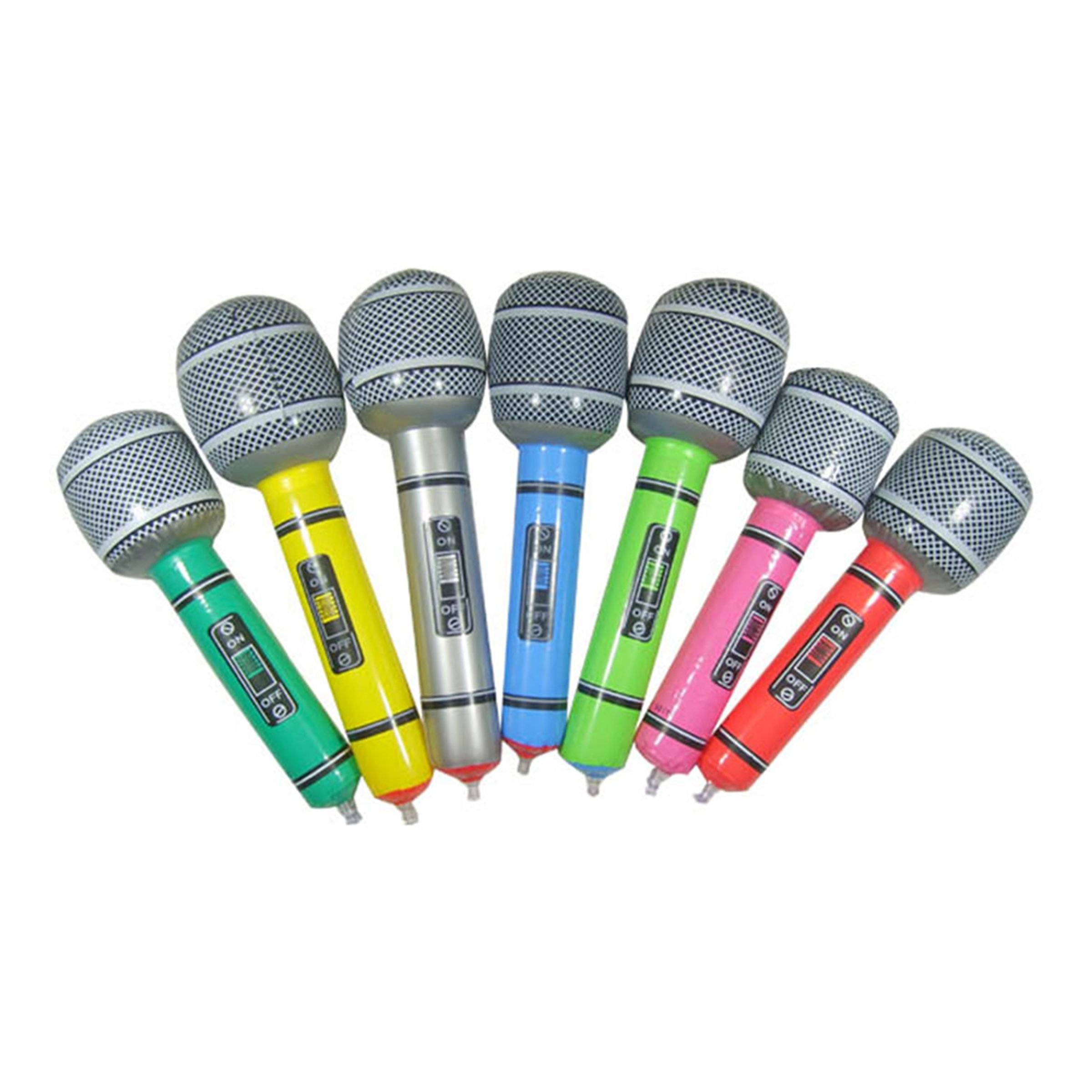 Uppblåsbar Mikrofon Neon - 4-pack