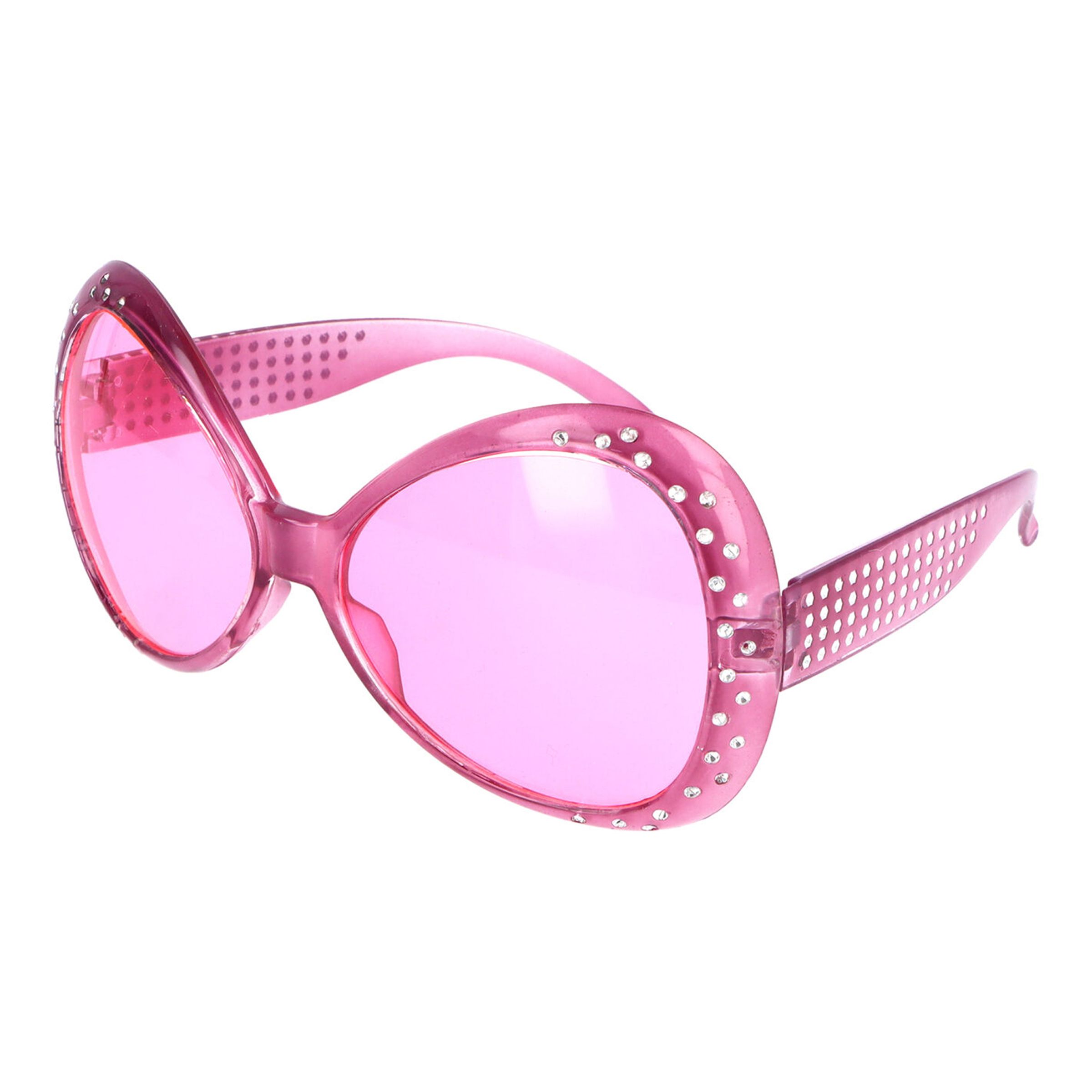 50-tals Glasögon Rosa med Strass - One size | Hem - Maskerad - Tillbehör - Glasögon | Pryloteket