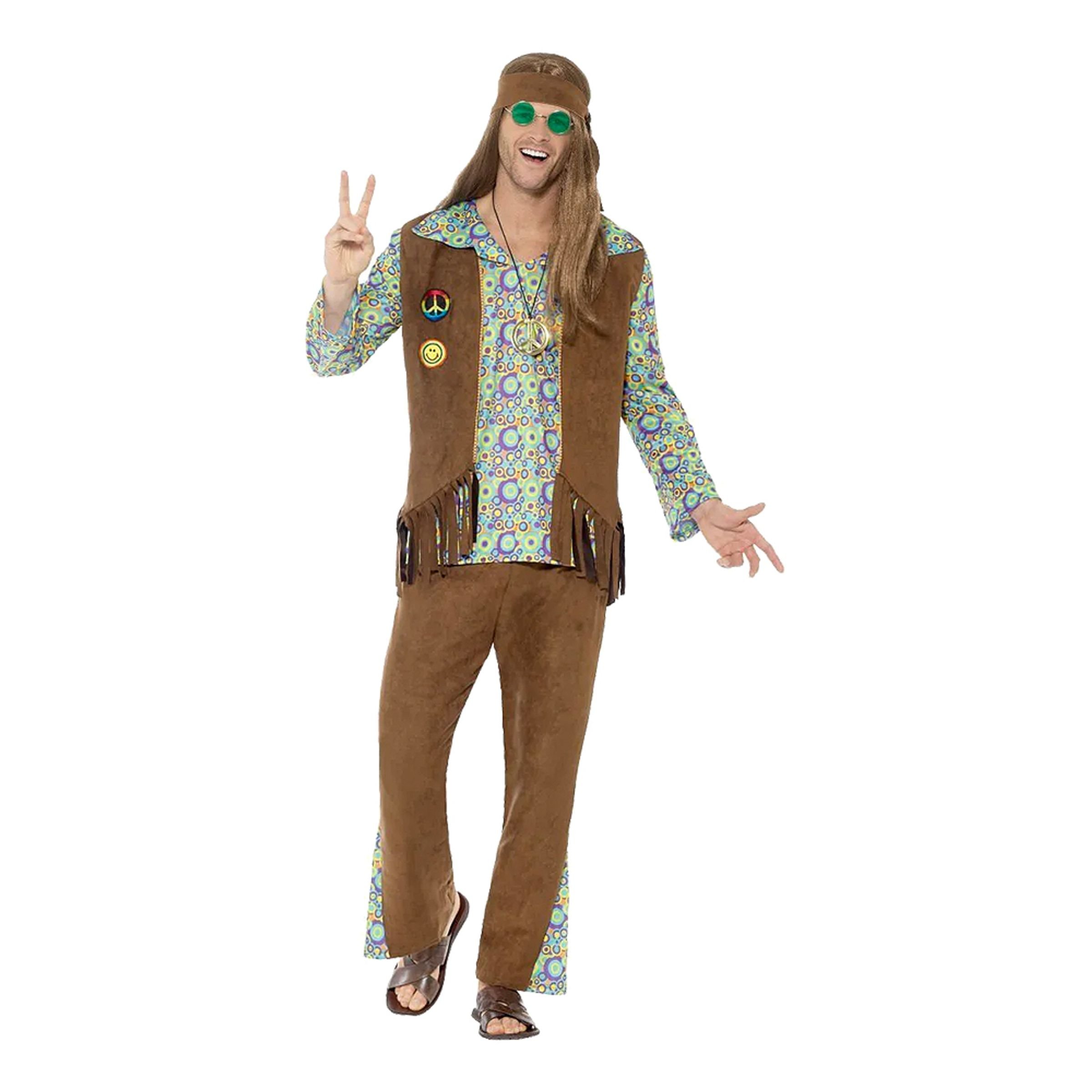 Läs mer om 60-tals Hippie Dude Maskeraddräkt - X-Large