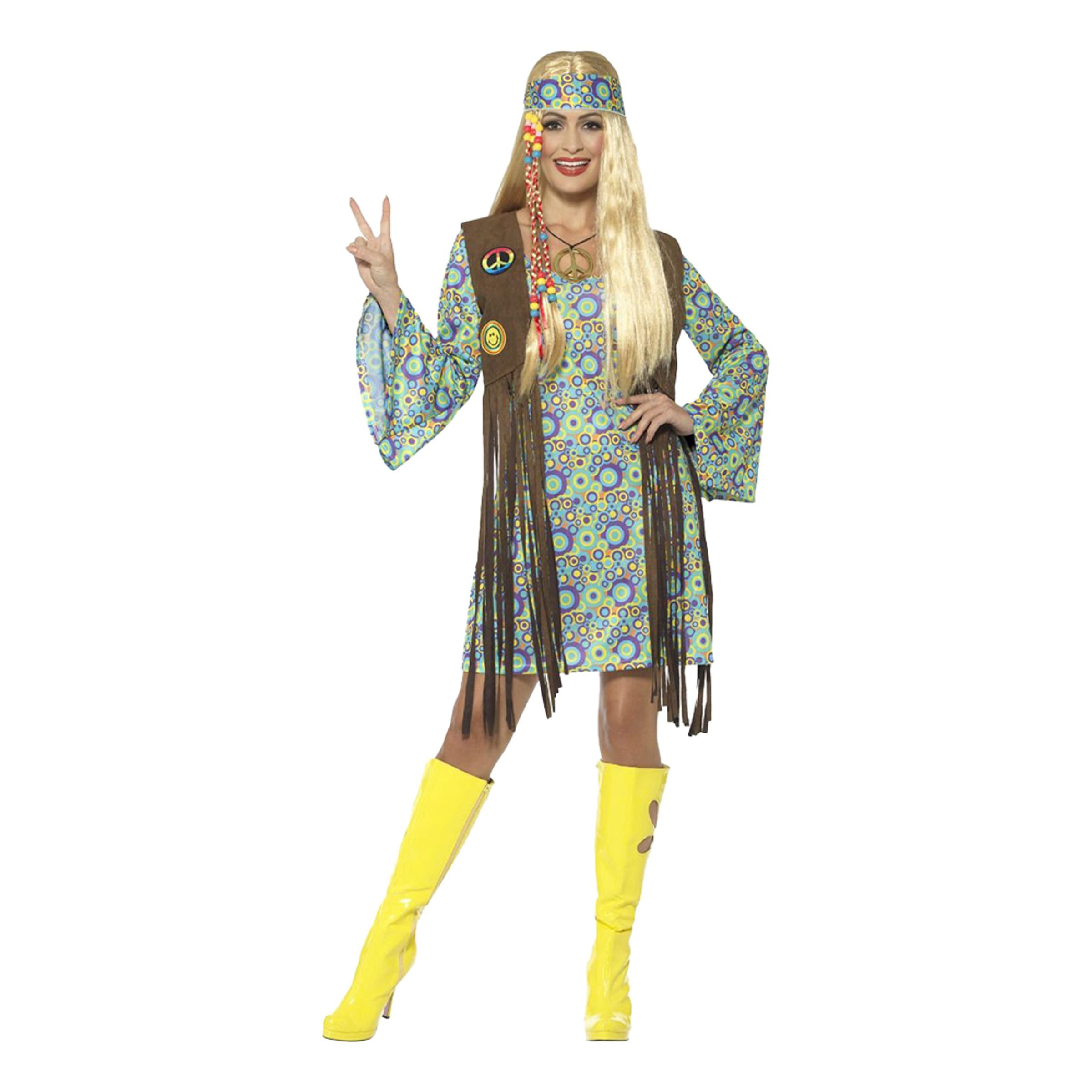 60-tals Hippie Klänning Maskeraddräkt - Medium