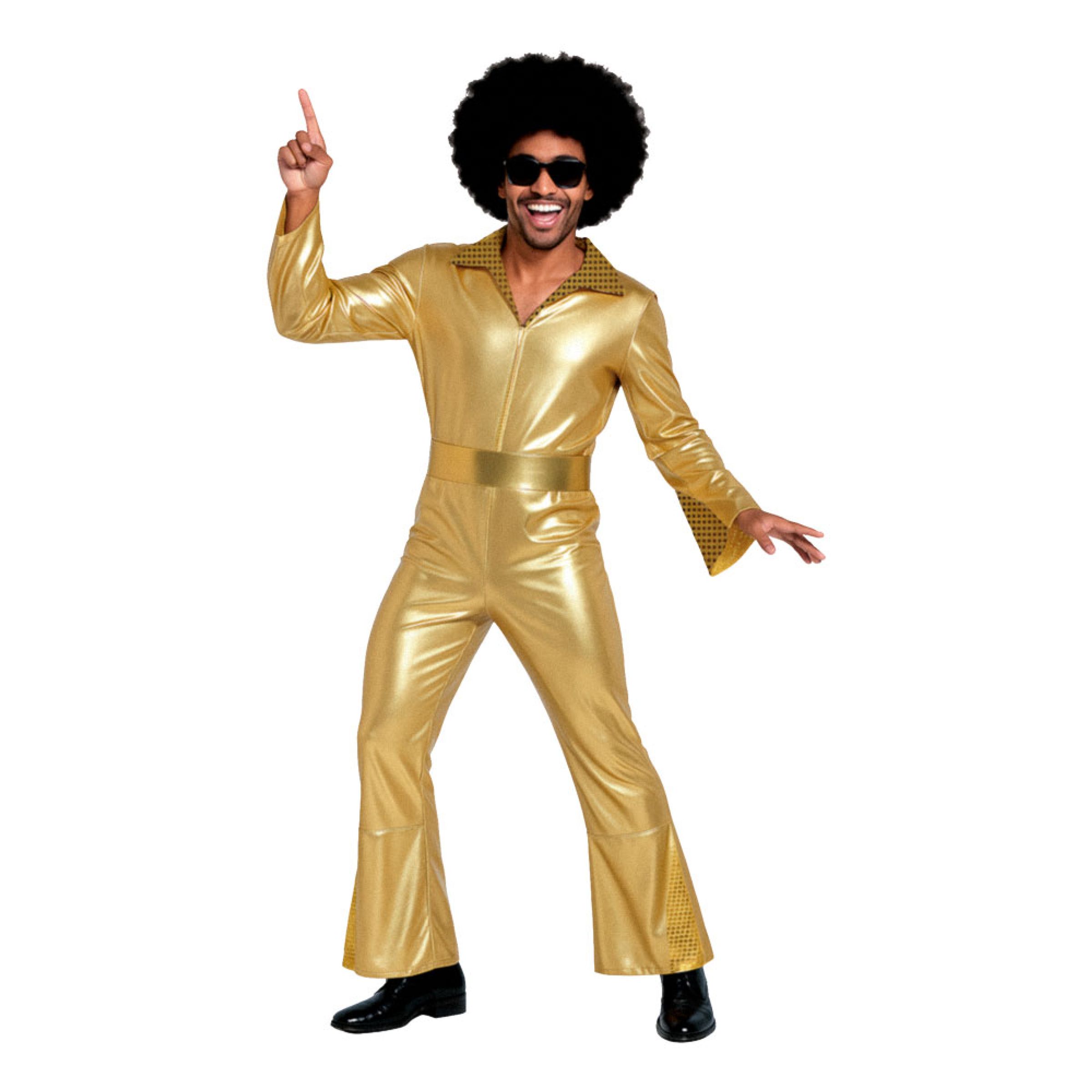 70-tals Disco Herr Guld Maskeraddräkt - Large | Hem - Maskerad - Maskeraddräkter - Herrdräkter | Pryloteket