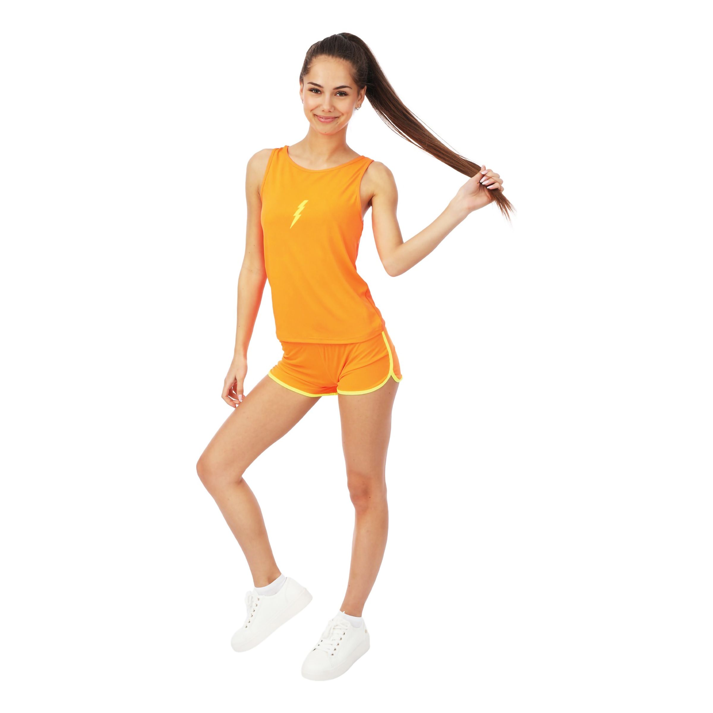 80-tals Aerobics Orange Maskeraddräkt - Large/X-Large | Hem - Maskerad - Maskeraddräkter - Damdräkter | Pryloteket