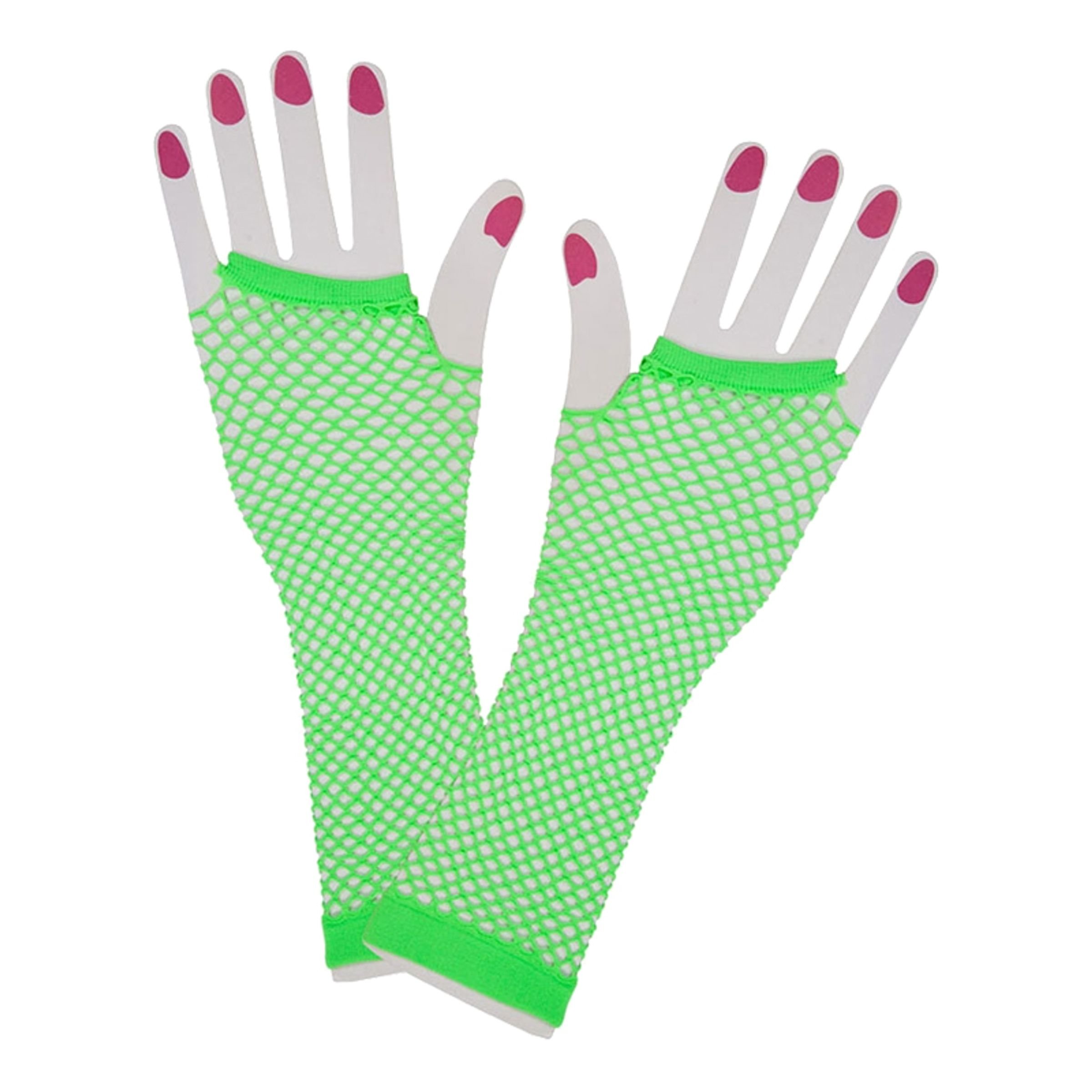 80-tals Fingerlösa Näthandskar - Neongrön