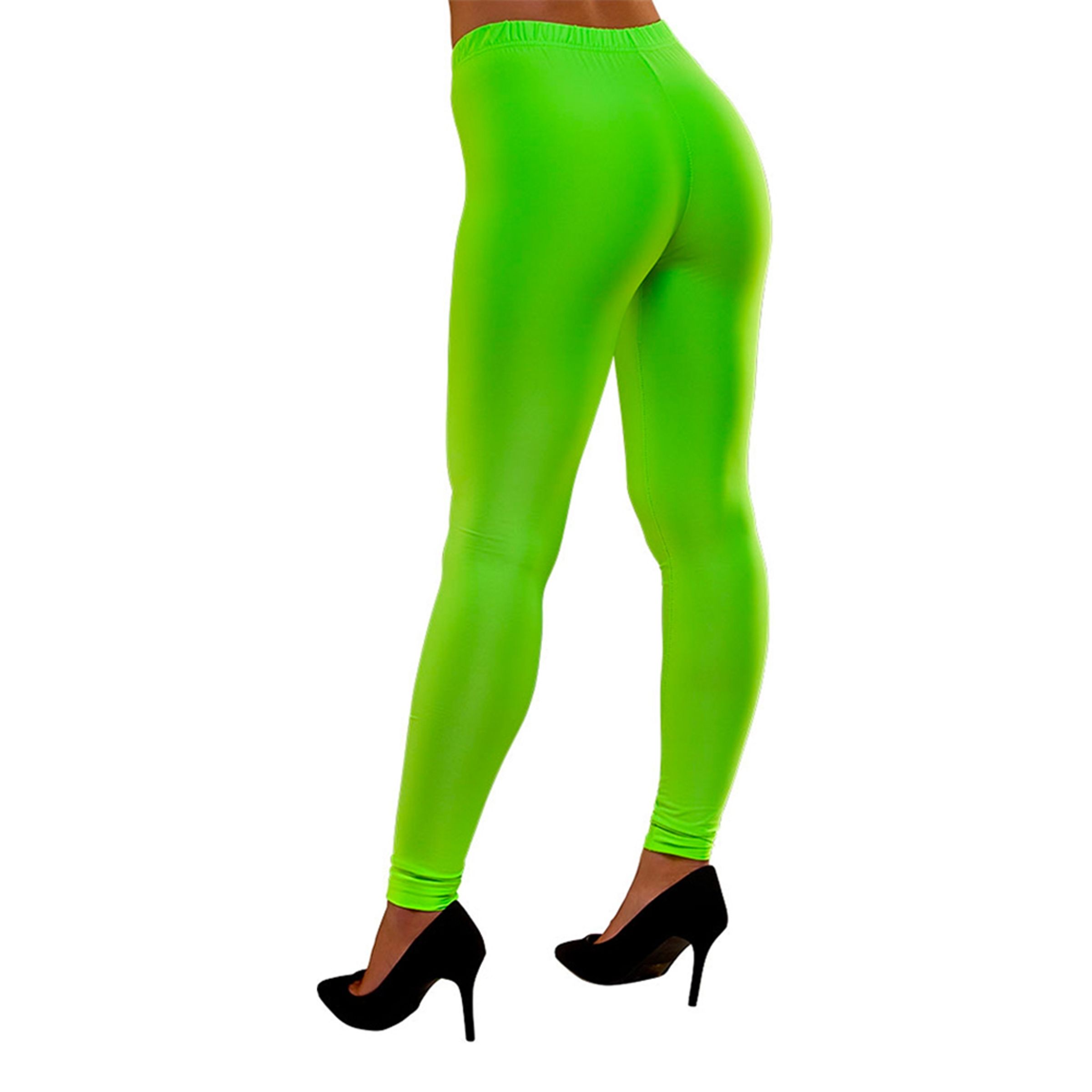 80-tals Leggings Neongröna - Medium/Large