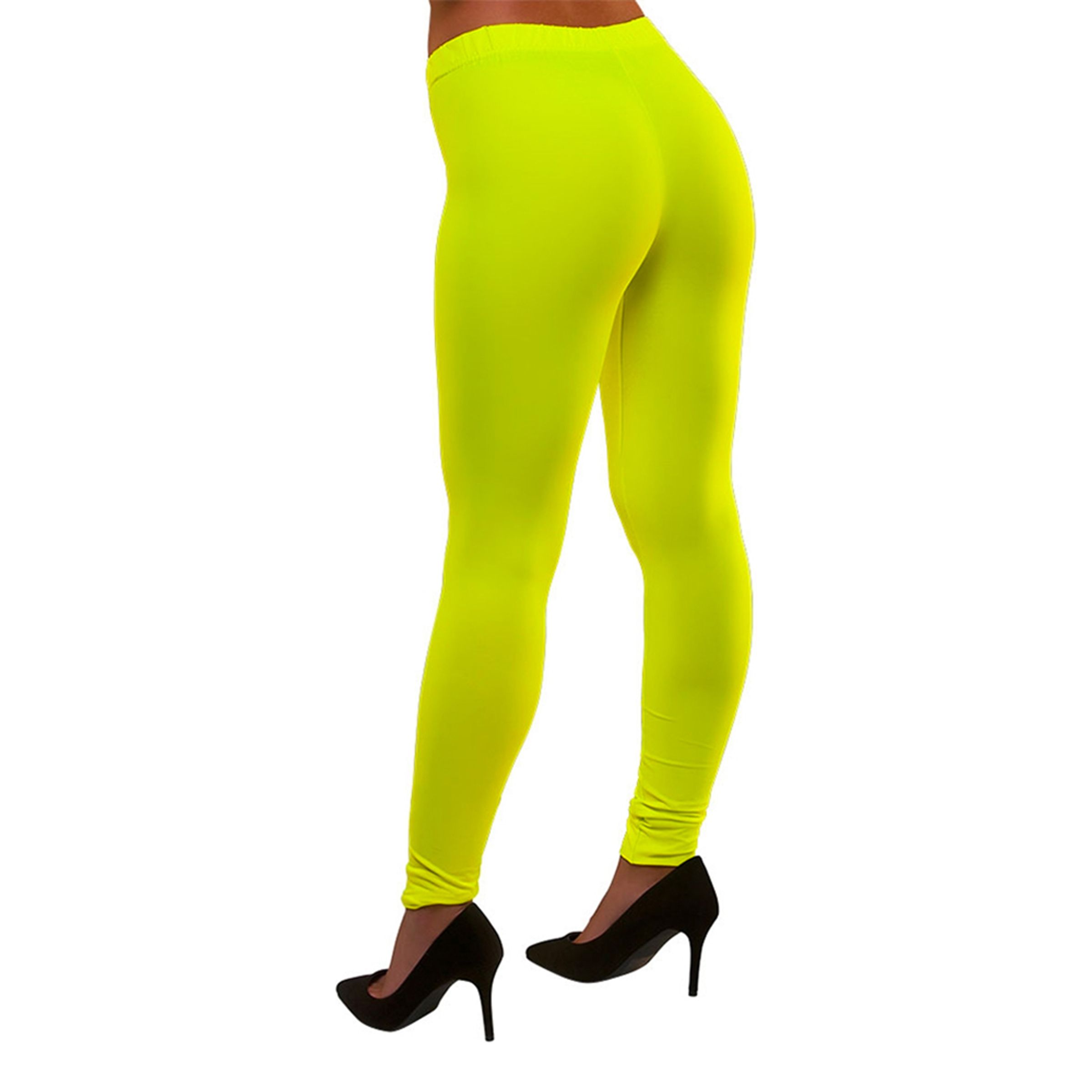 80-tals Leggings Neongula - Medium/Large