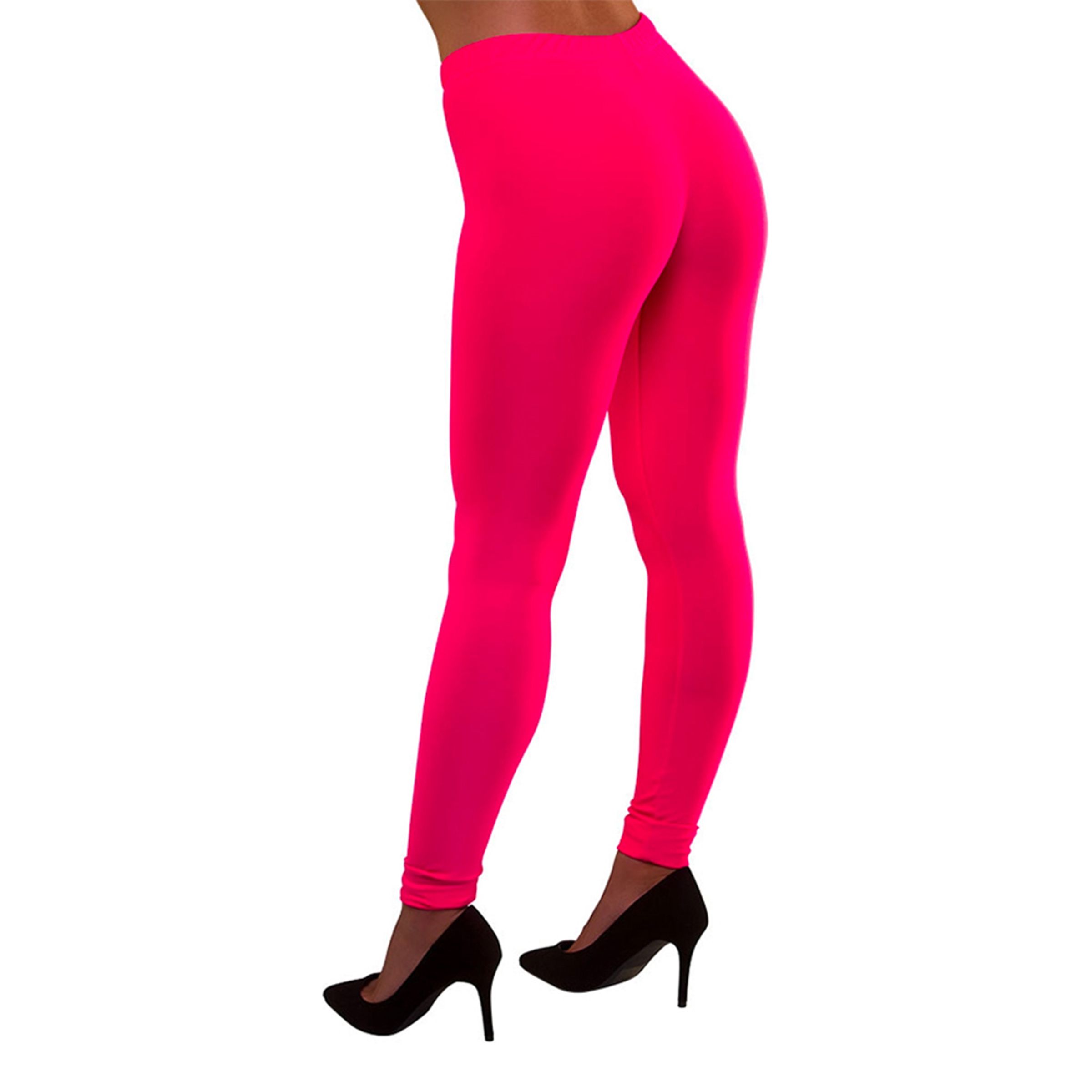 80-tals Leggings Neonrosa - X-Small/Small