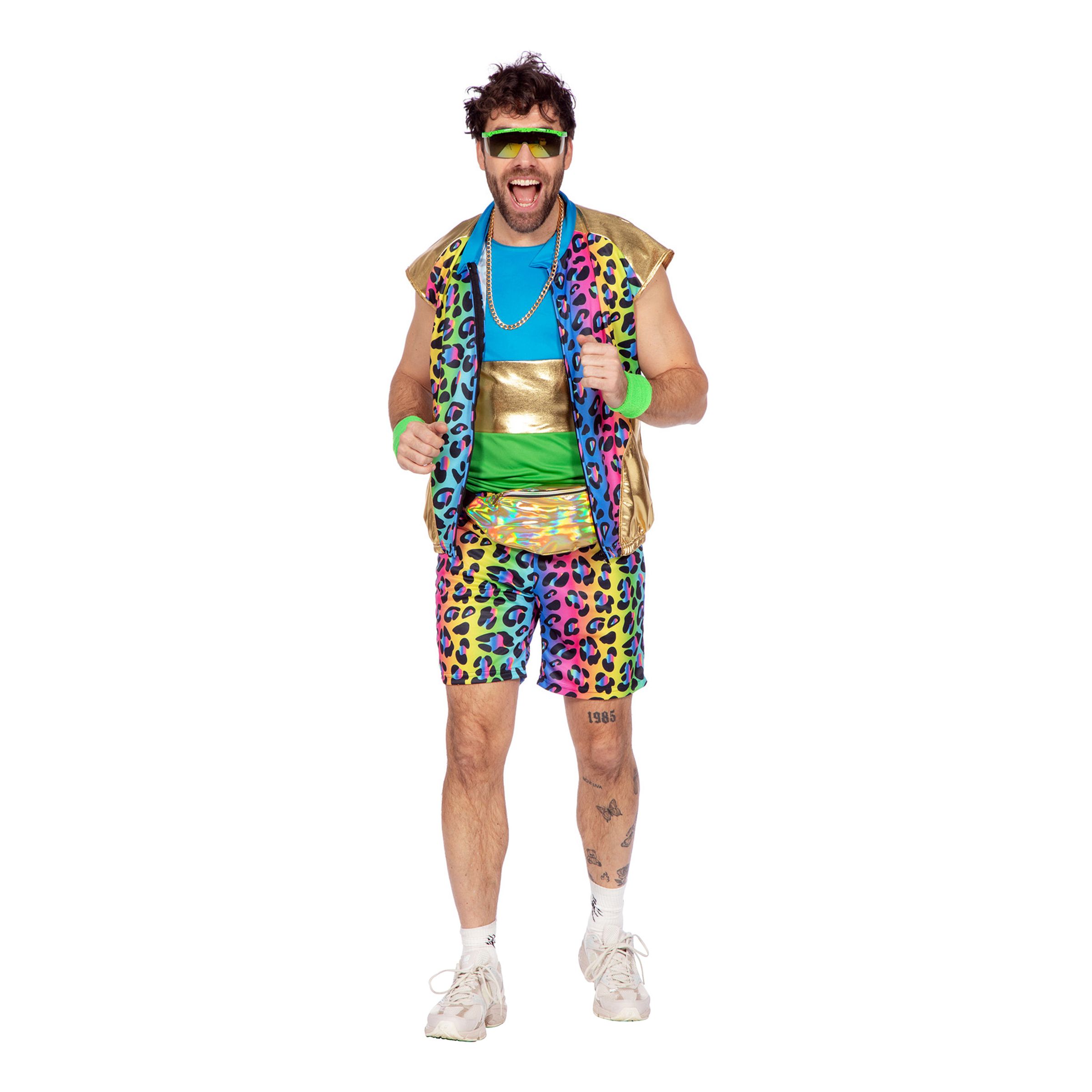 80’er Neon Leopard Herre Kostume