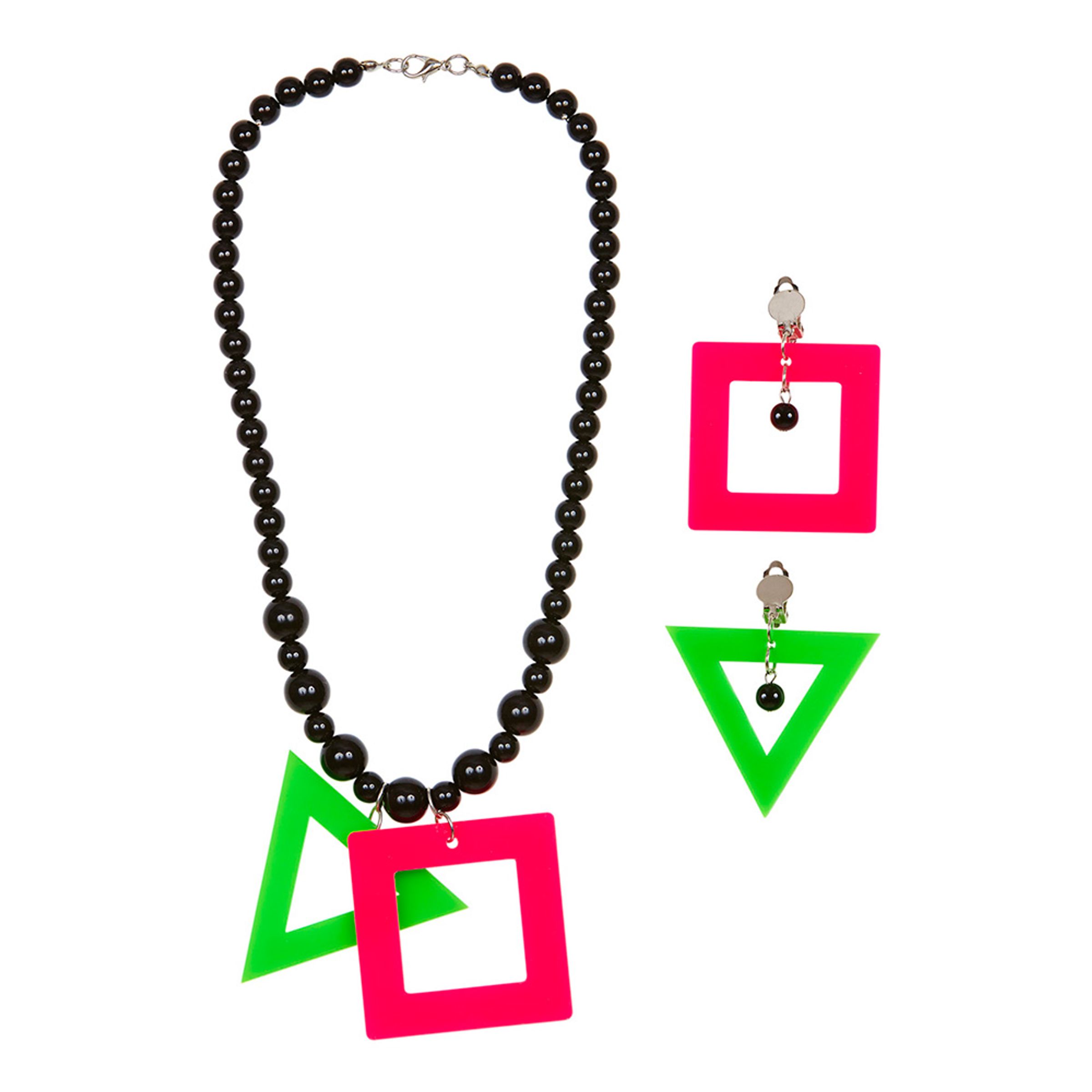 80-tals Neon Örhängen & Halsband | Hem - Teman - Färger - Grön | Pryloteket