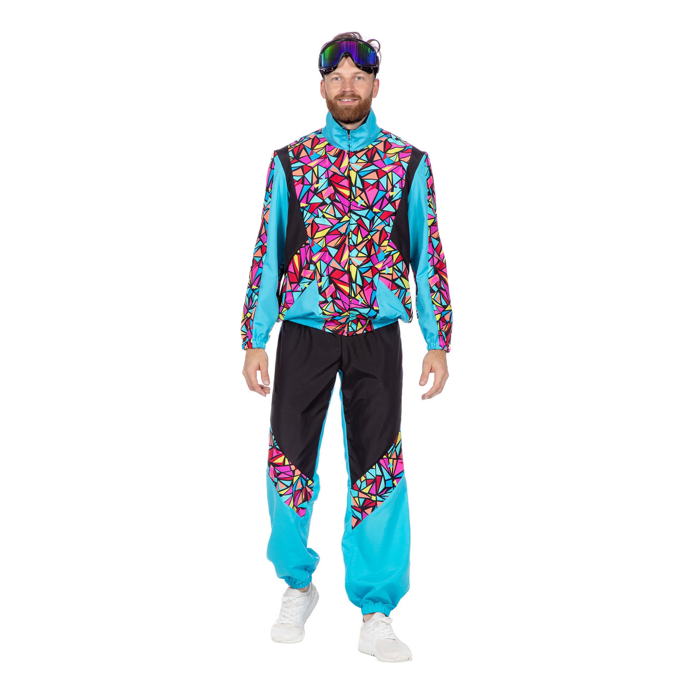 80’er Neon Skidragt Herre Kostume