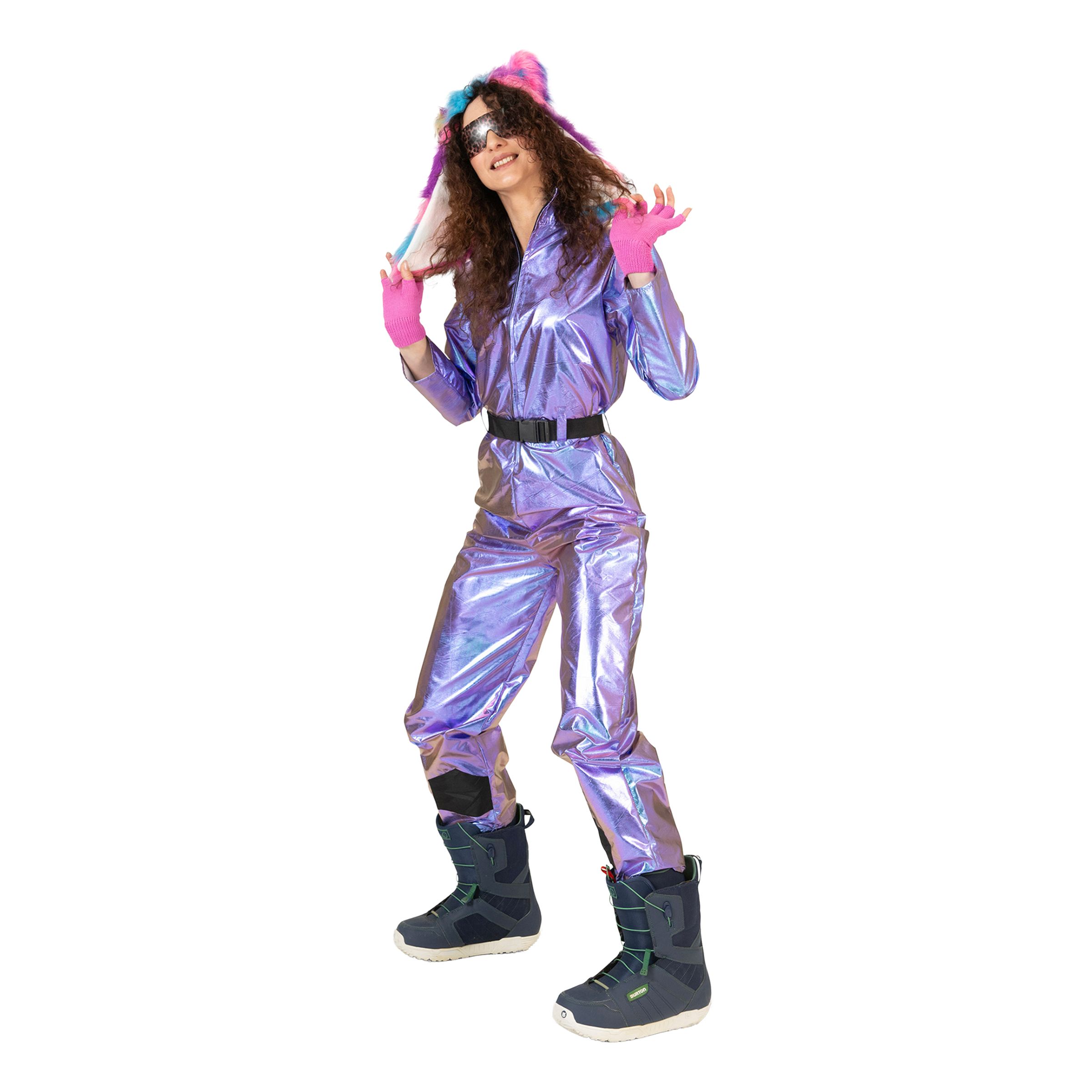 80-tals Skidoverall Lila Holografisk - Small | Hem - Maskerad - Maskeraddräkter - Damdräkter | Maskeradspecialisten