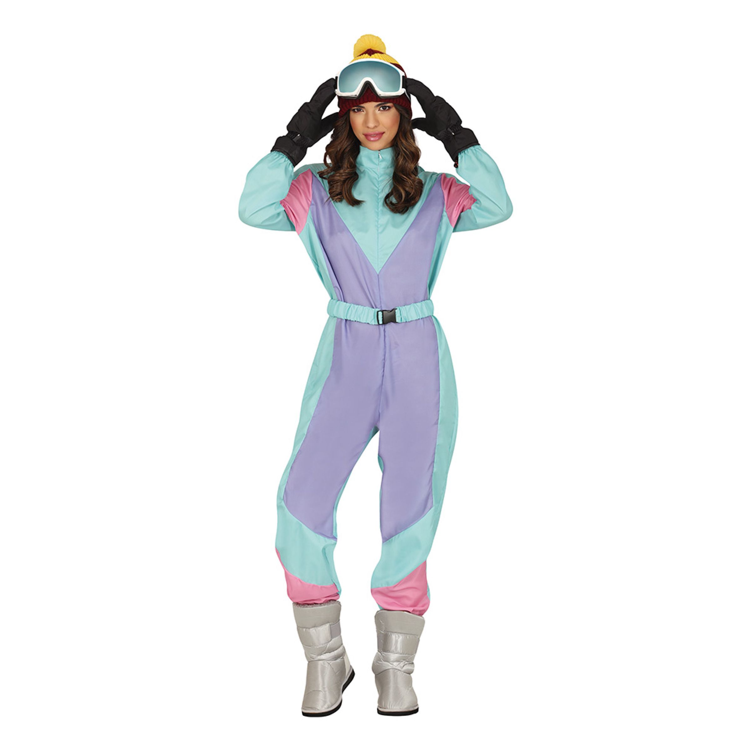 80’er Skidragt Lilla/Blå Damekostume