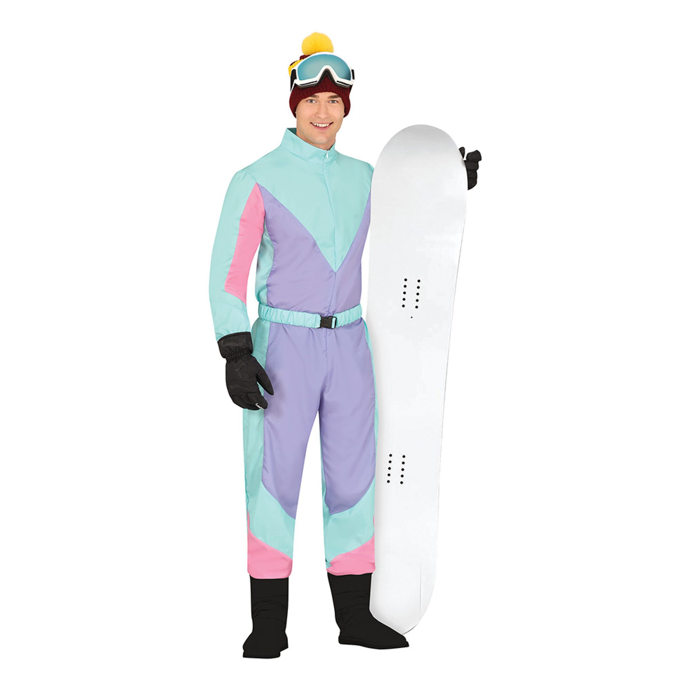 80’er Skidragts Lilla/Blå Herre Kostume