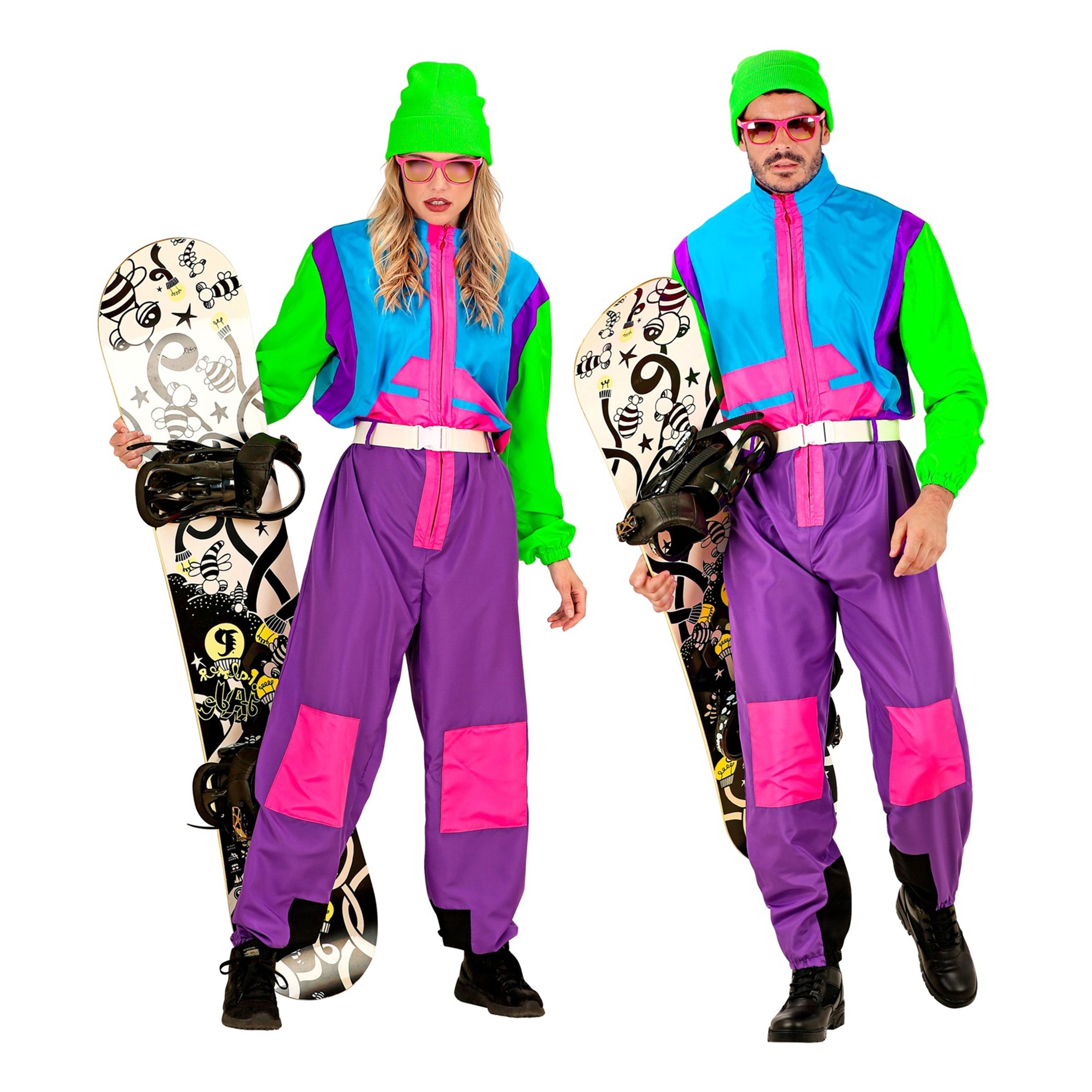 80-tals Skidoverall Neon Maskeraddräkt - XXX-Large | Hem - Maskerad - Maskeraddräkter - Damdräkter | Pryloteket