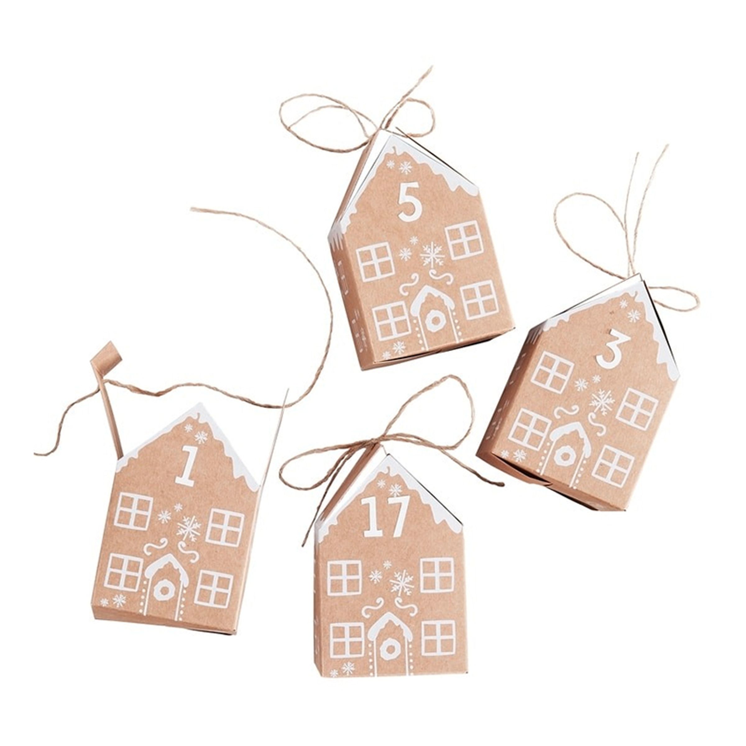Pepparkakshus Julkalender | Hem - Teman - Färger - Brun | Party Outlet