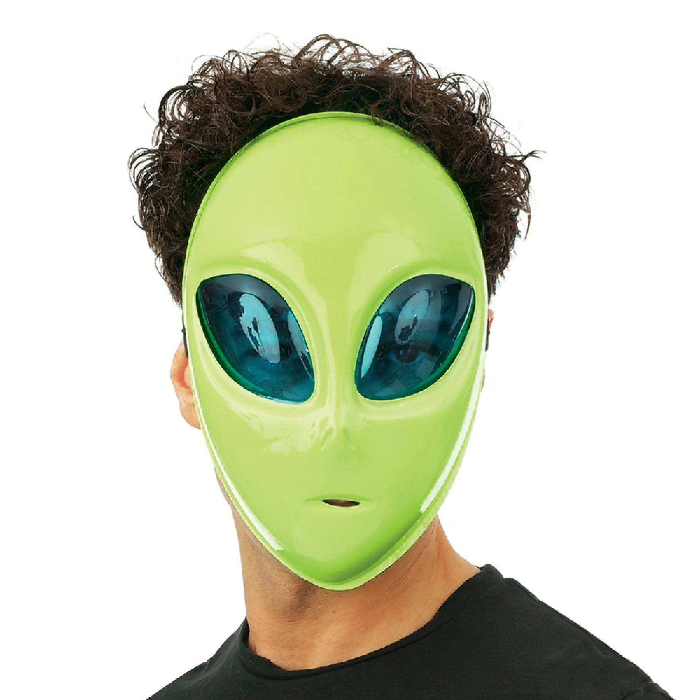 Alien Mask Grön - One size | Hem - Maskerad - Masker - Halloweenmasker | Maskeradspecialisten
