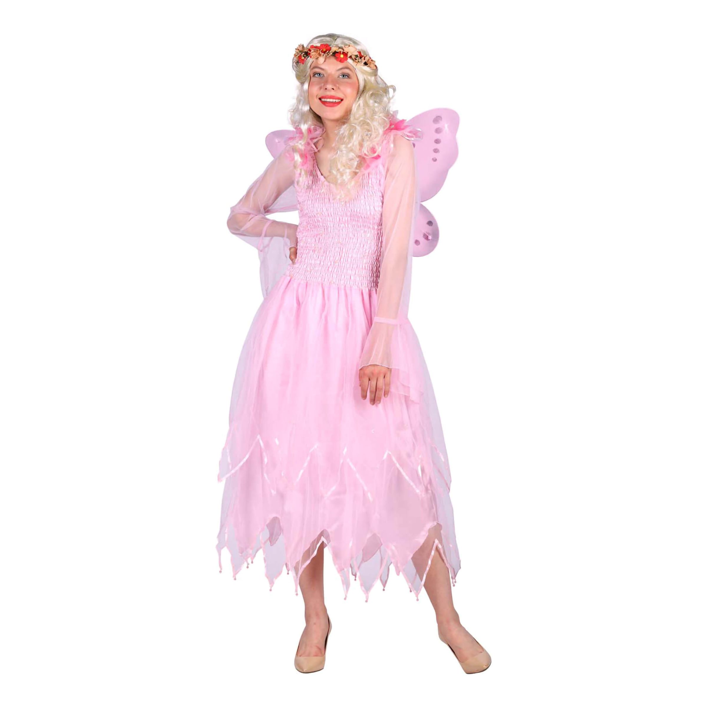 Älva Klänning Rosa Deluxe Maskeraddräkt - Small/Medium