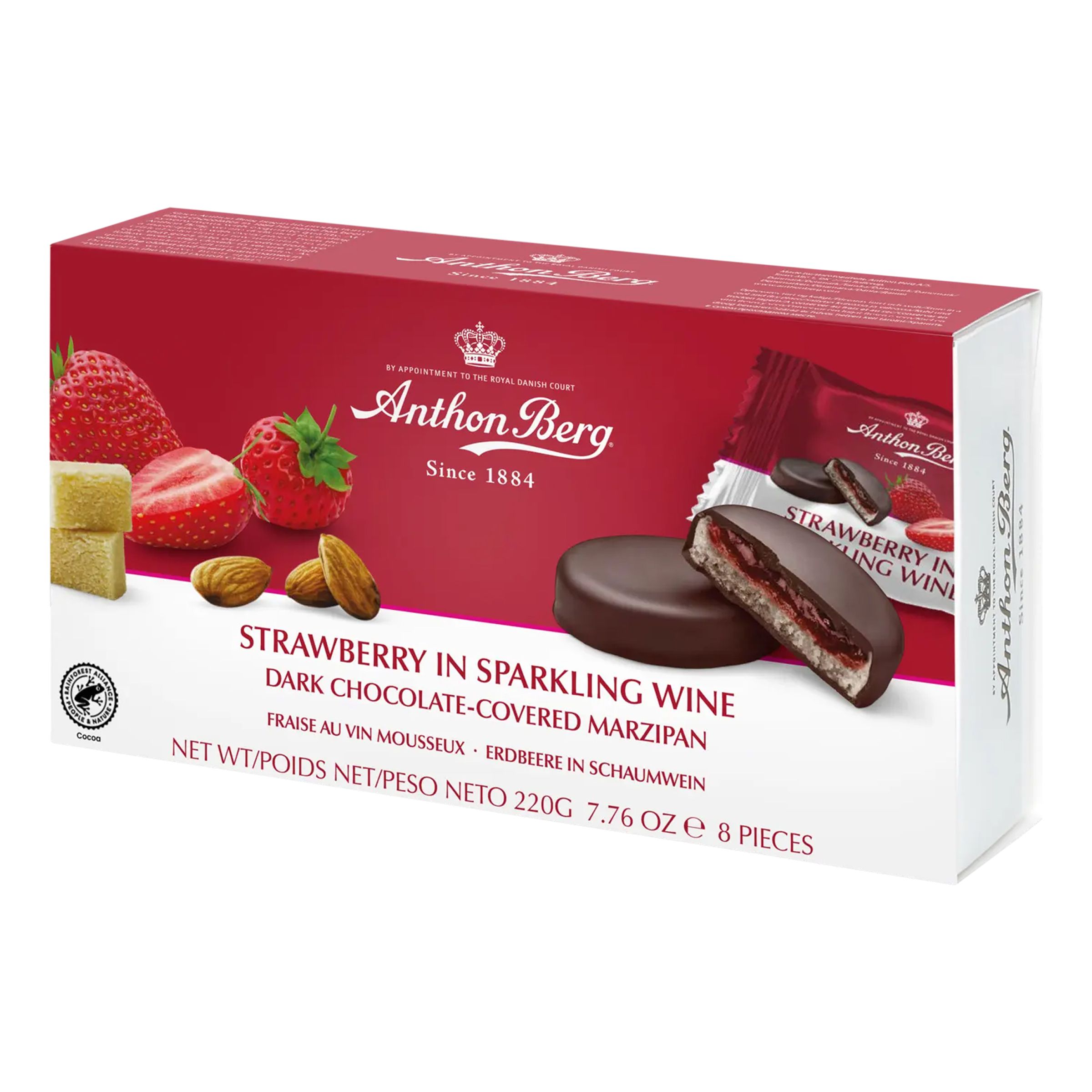Anthon Berg Jordgubbar i Mousserande Vin - 220 gram | Hem - Godis & Läsk - Godis - Choklad | Party Outlet